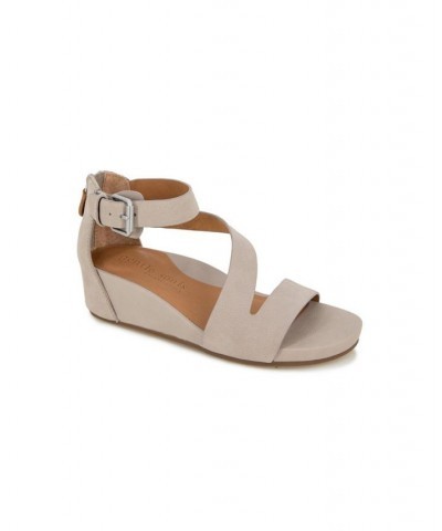 Women's Gwen Platform Wedge Sandals Tan/Beige $50.70 Shoes