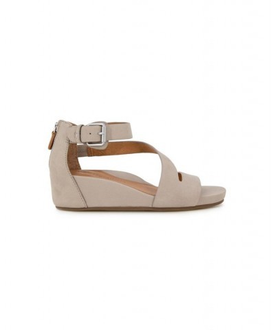 Women's Gwen Platform Wedge Sandals Tan/Beige $50.70 Shoes