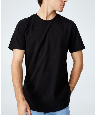 Men's Organic Longline T-shirt Black $17.99 T-Shirts