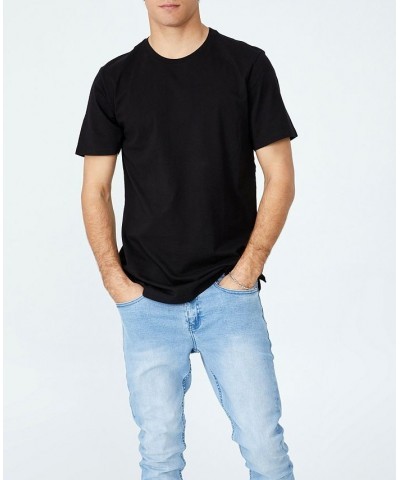 Men's Organic Longline T-shirt Black $17.99 T-Shirts