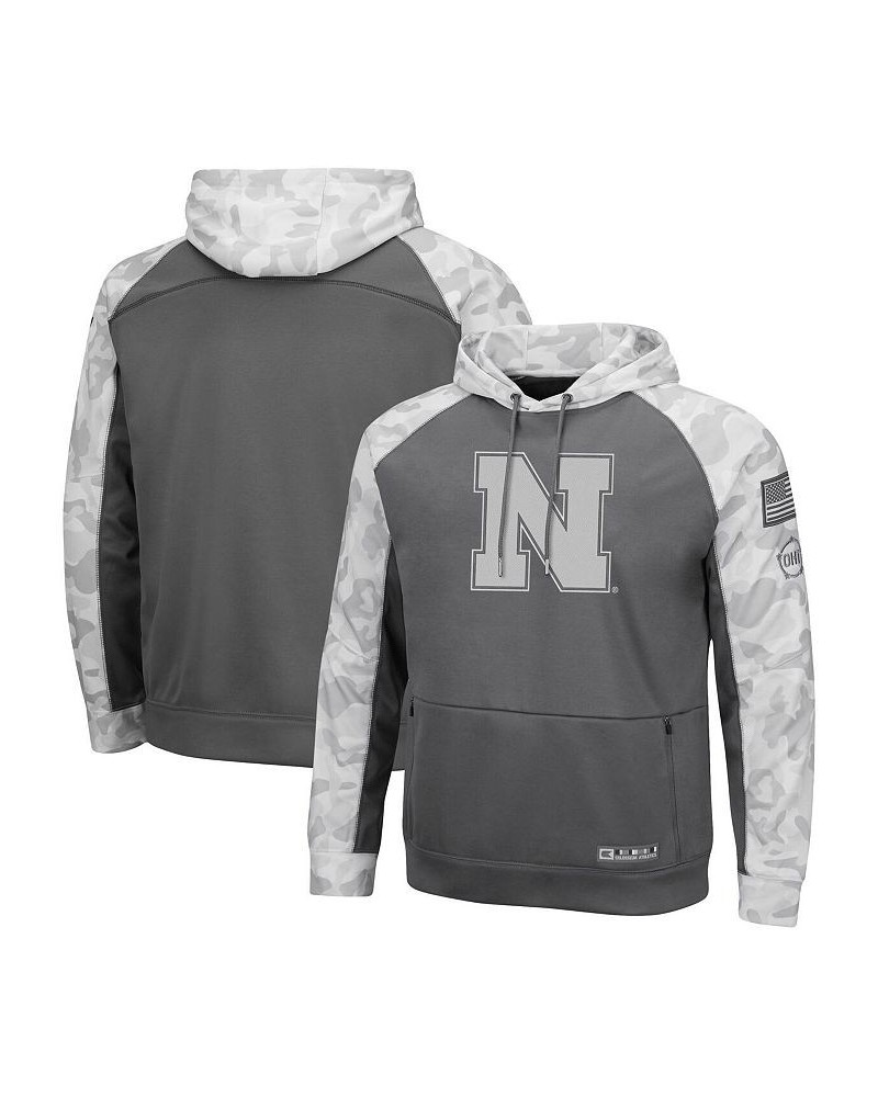 Men's Gray, Arctic Camo Nebraska Huskers OHT Military-Inspired Appreciation Tonal Raglan Pullover Hoodie $39.20 Sweatshirt