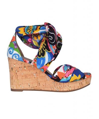 Women's Olemah Ankle Wrap Memory Foam Wedge Sandal PD03 $43.70 Shoes