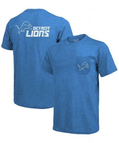 Detroit Lions Tri-Blend Pocket T-shirt - Blue $26.40 T-Shirts