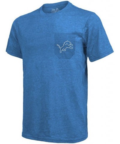 Detroit Lions Tri-Blend Pocket T-shirt - Blue $26.40 T-Shirts