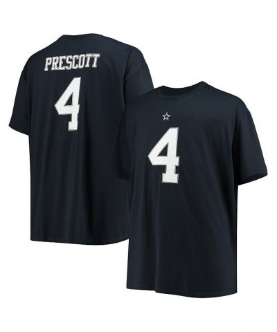 Men's Dak Prescott Navy Big and Tall Player Name Number T-shirt $19.20 T-Shirts