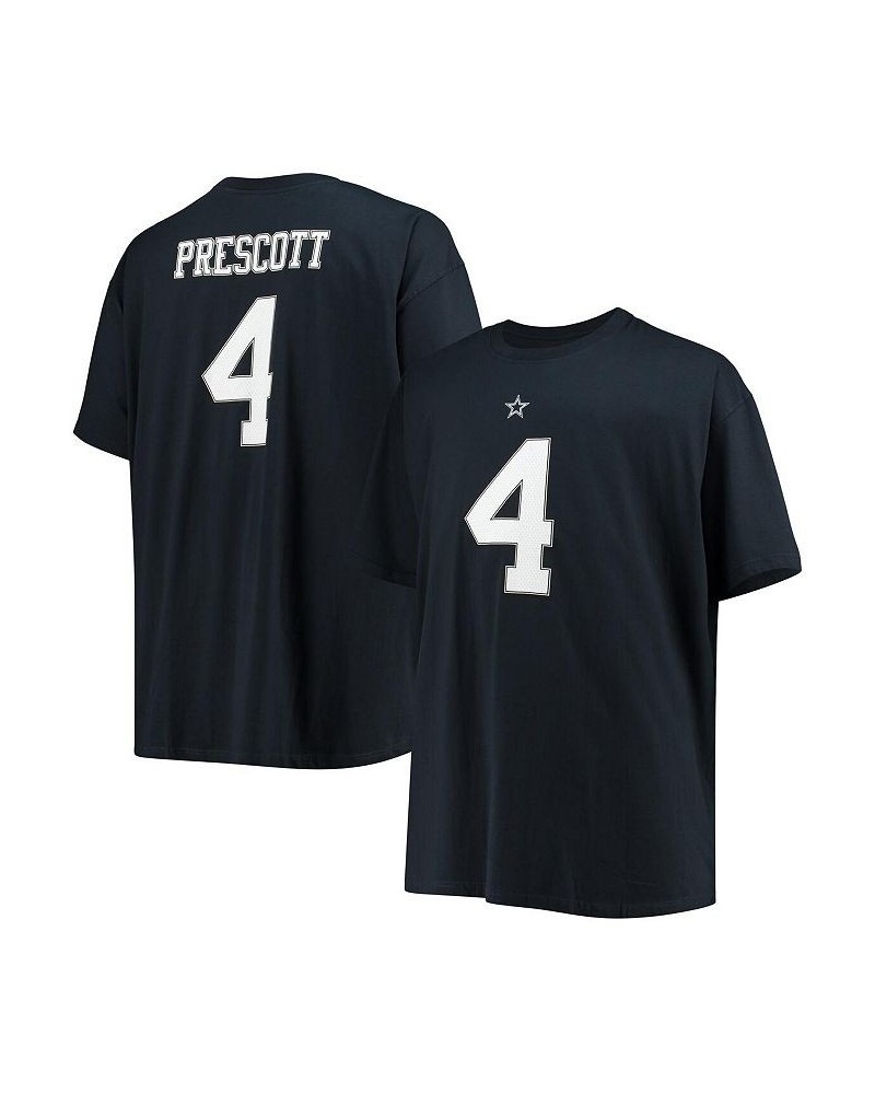 Men's Dak Prescott Navy Big and Tall Player Name Number T-shirt $19.20 T-Shirts