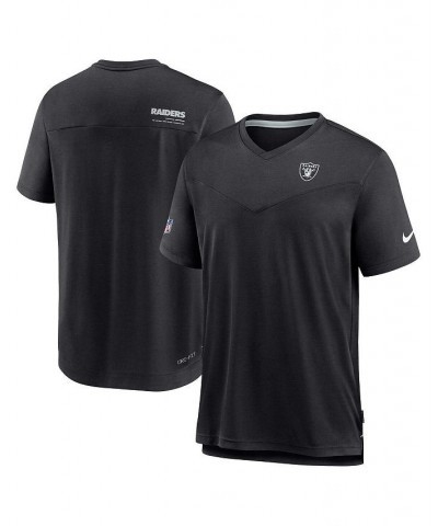 Men's Black Las Vegas Raiders 2022 Sideline Coach Chevron Lock Up Performance V-Neck T-shirt $22.95 T-Shirts