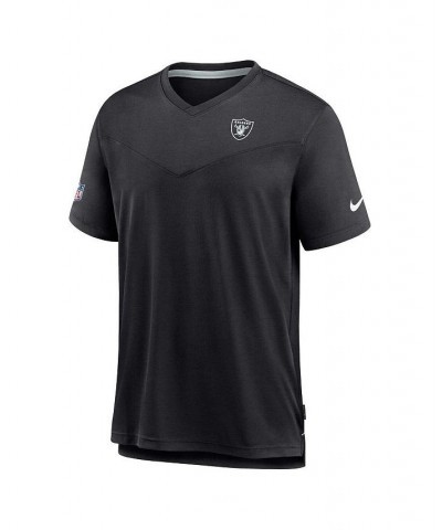 Men's Black Las Vegas Raiders 2022 Sideline Coach Chevron Lock Up Performance V-Neck T-shirt $22.95 T-Shirts