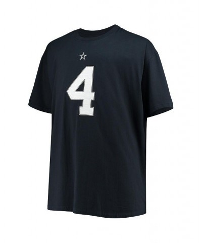 Men's Dak Prescott Navy Big and Tall Player Name Number T-shirt $19.20 T-Shirts