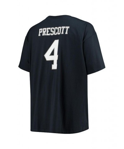 Men's Dak Prescott Navy Big and Tall Player Name Number T-shirt $19.20 T-Shirts