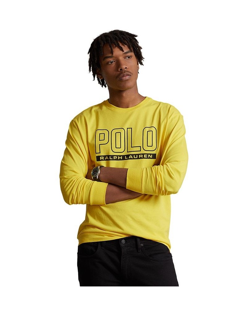 Men's Classic-Fit Logo Jersey Crewneck T-Shirt Yellow $40.80 T-Shirts