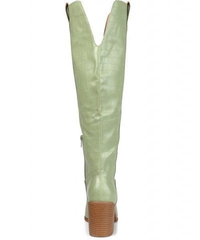 Women's Therese Extra Wide Calf Boots Green $48.00 Shoes