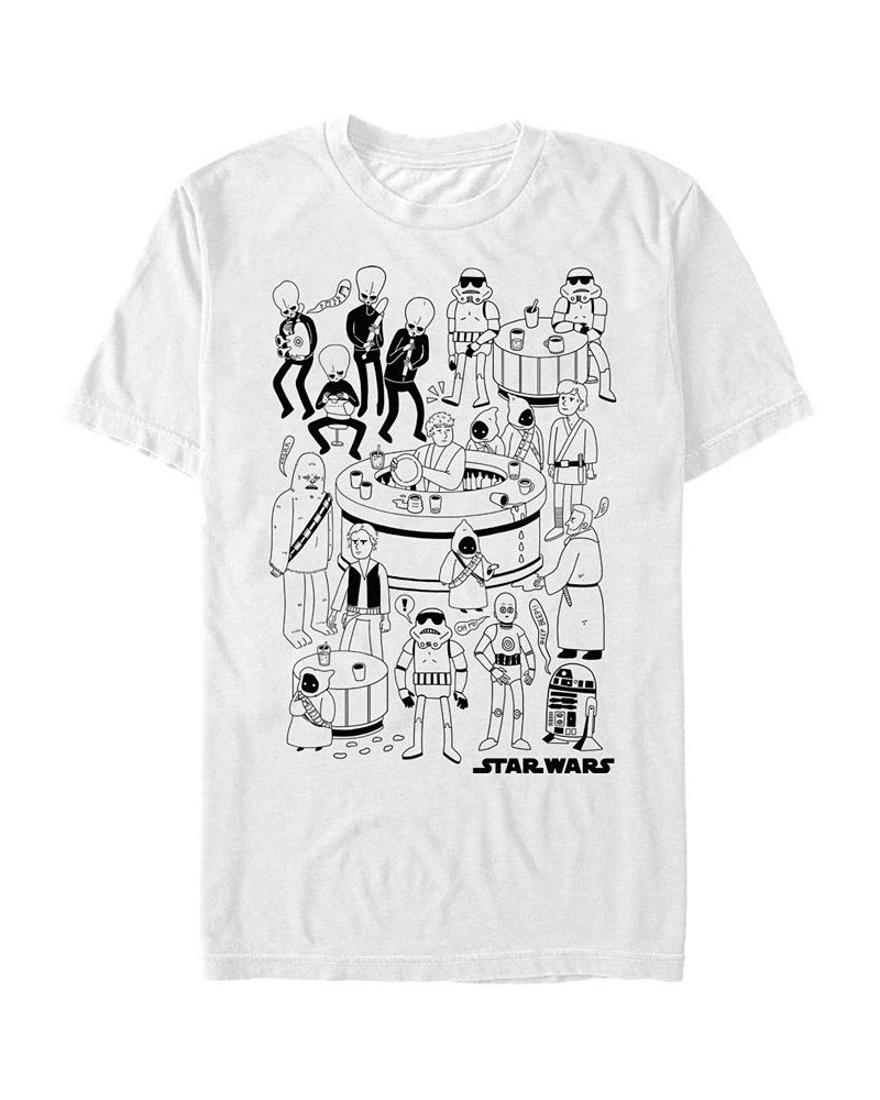 Star Wars Men's Classic Cantina Cartoon Short Sleeve T-Shirt White $20.99 T-Shirts