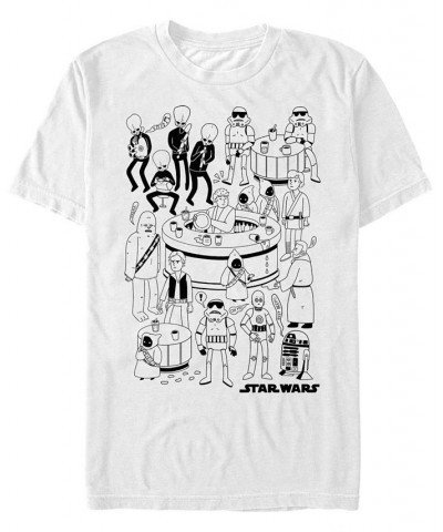 Star Wars Men's Classic Cantina Cartoon Short Sleeve T-Shirt White $20.99 T-Shirts