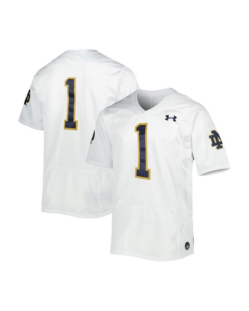 Men's 1 White Notre Dame Fighting Irish Premier Limited Jersey $72.50 Jersey