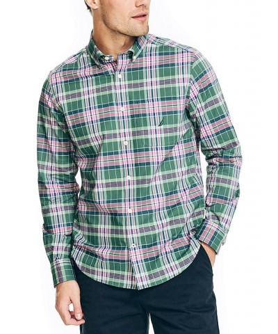 Men's Classic-Fit Long Sleeve Plaid Button-Down Shirt Green $34.44 Shirts