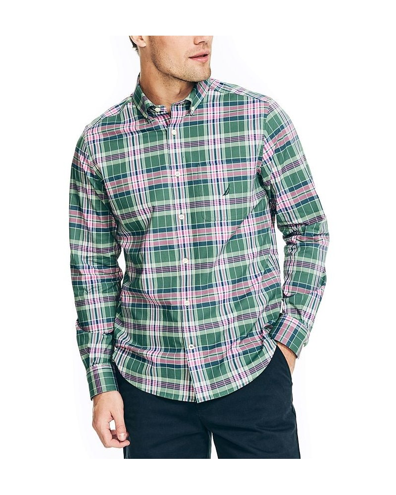 Men's Classic-Fit Long Sleeve Plaid Button-Down Shirt Green $34.44 Shirts