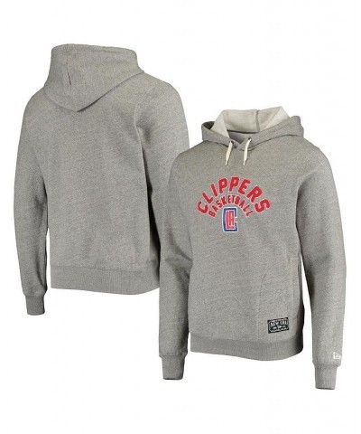 Men's Heathered Gray LA Clippers French Terry Chenille Fleece Pullover Hoodie $45.09 Sweatshirt