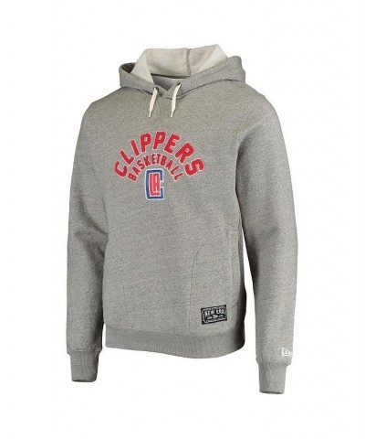 Men's Heathered Gray LA Clippers French Terry Chenille Fleece Pullover Hoodie $45.09 Sweatshirt