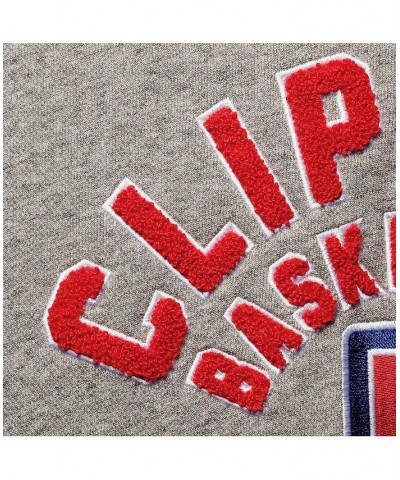 Men's Heathered Gray LA Clippers French Terry Chenille Fleece Pullover Hoodie $45.09 Sweatshirt