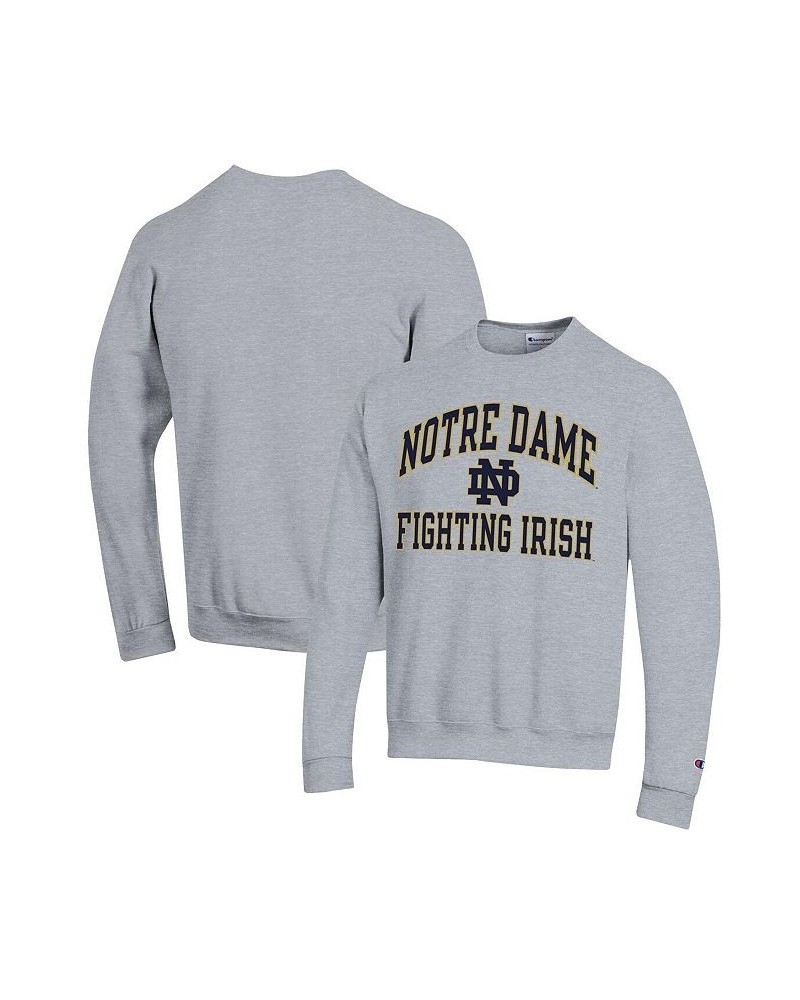 Men's Heather Gray Notre Dame Fighting Irish High Motor Pullover Sweatshirt $30.55 Sweatshirt