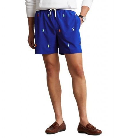 Men's 5-3/4-Inch Traveler Classic Swim Trunks Blue $31.50 Swimsuits