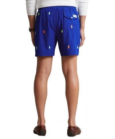 Men's 5-3/4-Inch Traveler Classic Swim Trunks Blue $31.50 Swimsuits