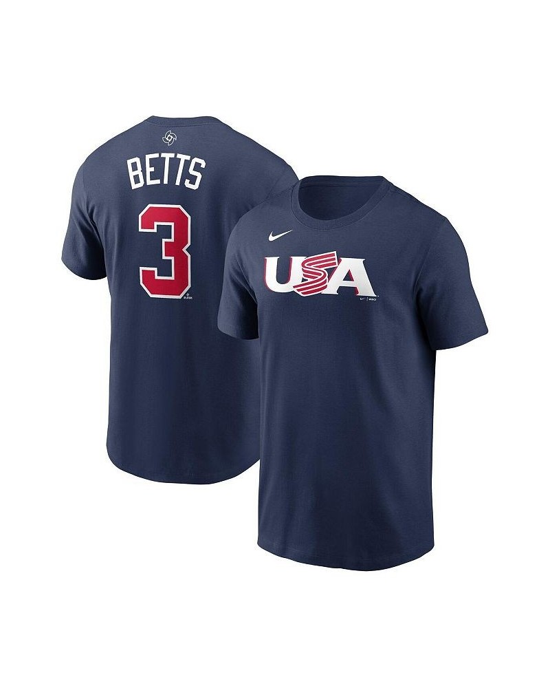 Men's Mookie Betts Navy USA Baseball 2023 World Baseball Classic Name and Number T-shirt $21.00 T-Shirts