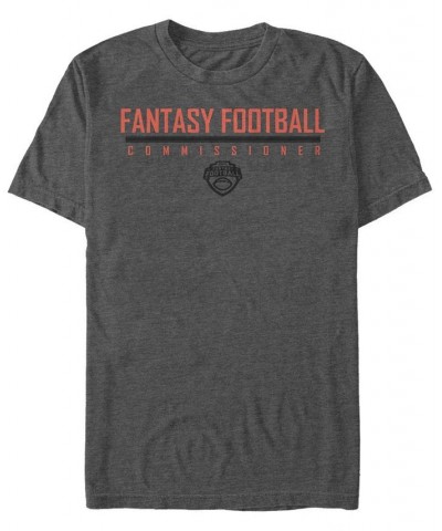 Men's Fantasy Commissioner Short Sleeve Crew T-shirt Gray $16.10 T-Shirts