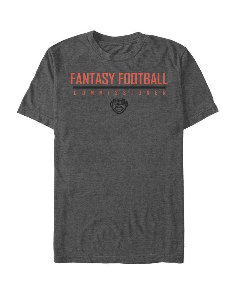 Men's Fantasy Commissioner Short Sleeve Crew T-shirt Gray $16.10 T-Shirts