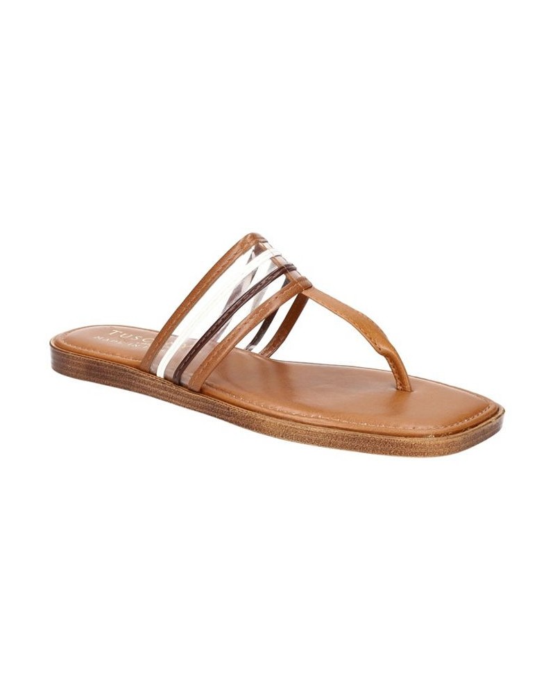 Women's Tuscany Antea Square Toe Sandals Tan, Multi $40.50 Shoes