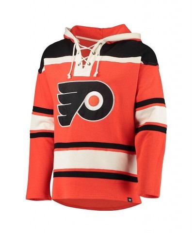 Men's Carter Hart Orange Philadelphia Flyers Player Name and Number Lacer Pullover Hoodie $58.56 Sweatshirt