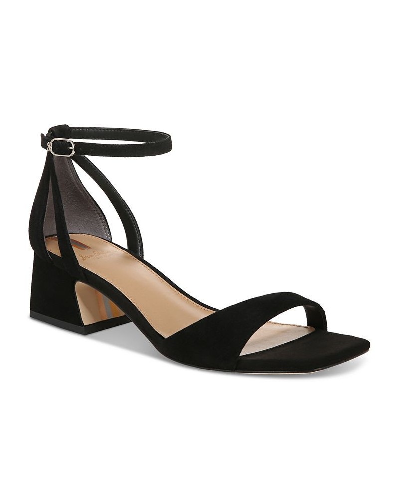 Wilson Ankle-Strap Block-Heel Sandals Black $47.00 Shoes