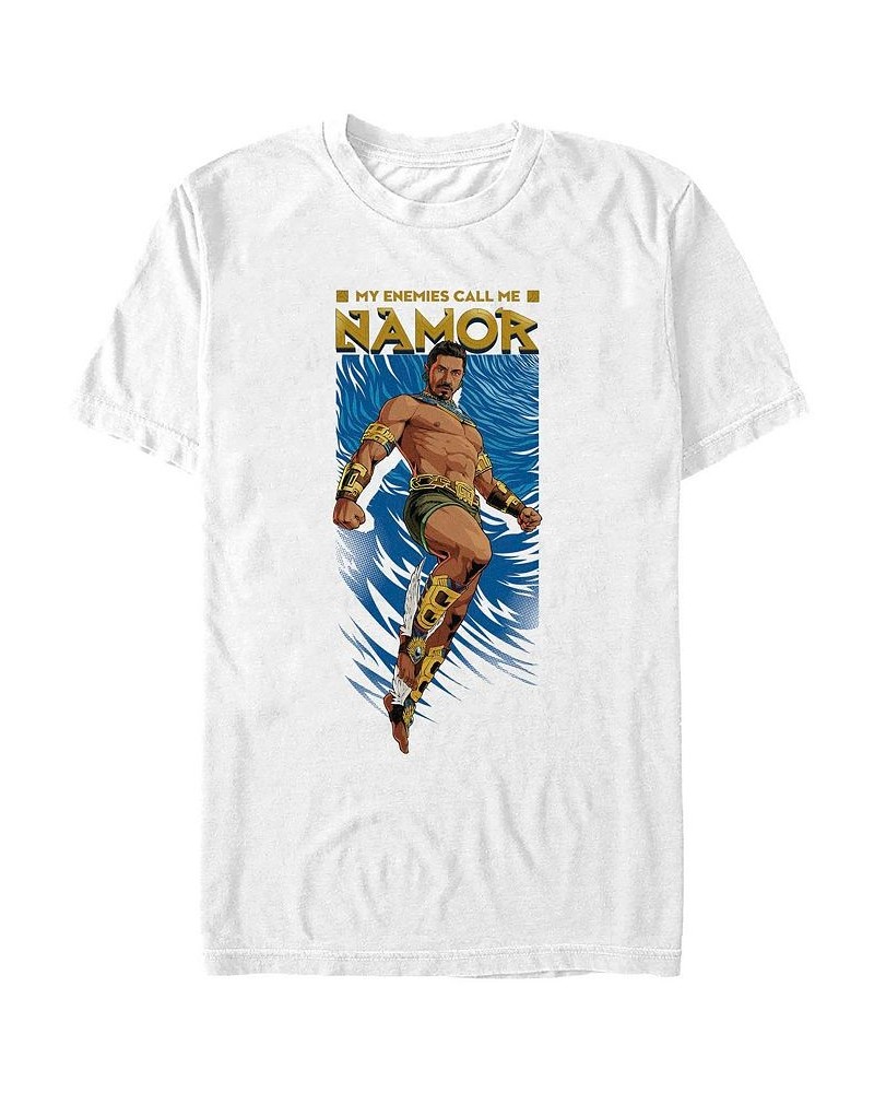 Men's Namor's Epic Entrance Short Sleeve T-shirt White $14.70 T-Shirts