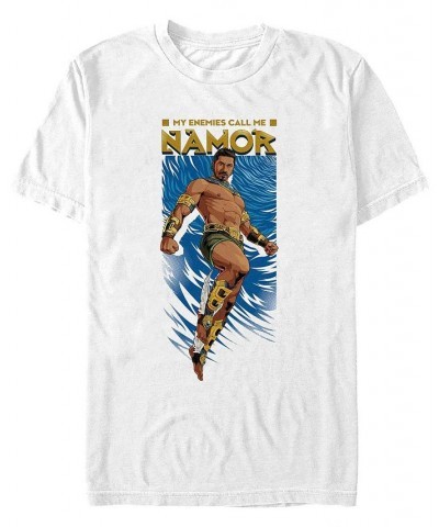 Men's Namor's Epic Entrance Short Sleeve T-shirt White $14.70 T-Shirts