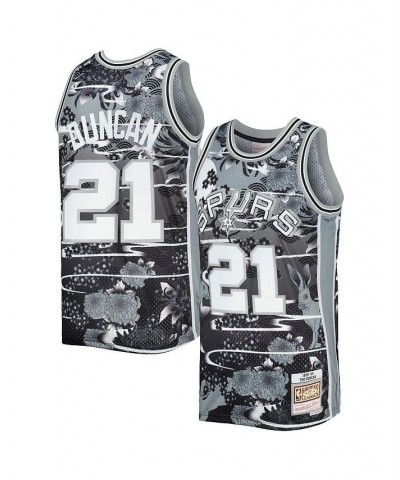 Men's Tim Duncan Silver San Antonio Spurs Hardwood Classics Lunar New Year Swingman Jersey $62.70 Jersey