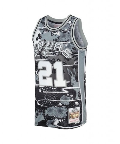 Men's Tim Duncan Silver San Antonio Spurs Hardwood Classics Lunar New Year Swingman Jersey $62.70 Jersey