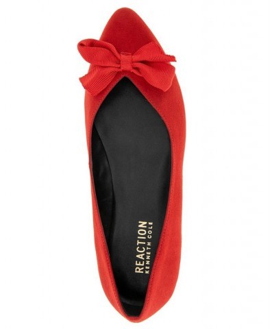 Women's Lily Bow Flats Red $34.85 Shoes