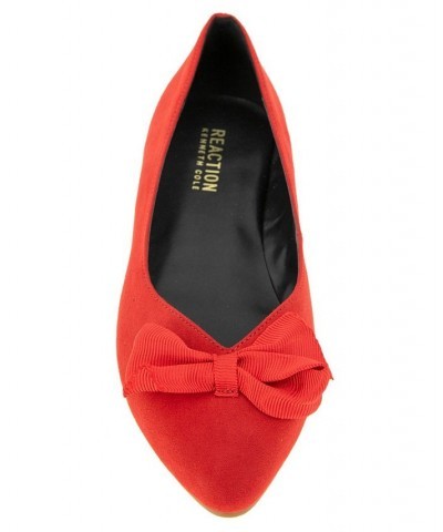 Women's Lily Bow Flats Red $34.85 Shoes