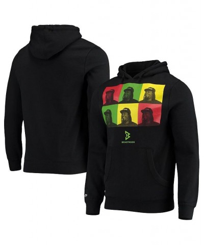 Men's Black Beast Mode Step and Repeat Pattern Pullover Hoodie $23.59 Sweatshirt