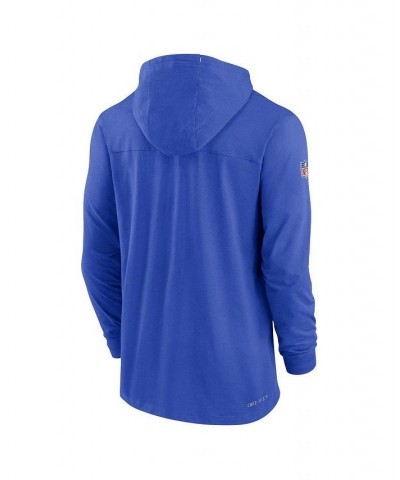 Men's Royal Los Angeles Rams Sideline Pop Performance Pullover Long Sleeve Hoodie T-shirt $33.60 T-Shirts