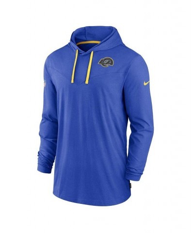 Men's Royal Los Angeles Rams Sideline Pop Performance Pullover Long Sleeve Hoodie T-shirt $33.60 T-Shirts