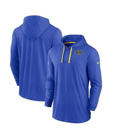 Men's Royal Los Angeles Rams Sideline Pop Performance Pullover Long Sleeve Hoodie T-shirt $33.60 T-Shirts