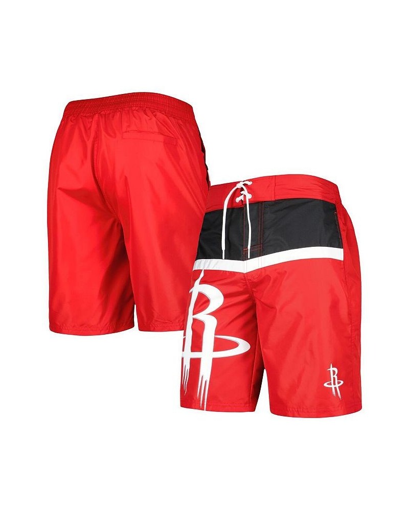 Men's Red Houston Rockets Sea Wind Swim Trunks $20.40 Swimsuits