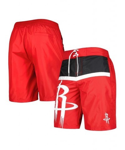 Men's Red Houston Rockets Sea Wind Swim Trunks $20.40 Swimsuits