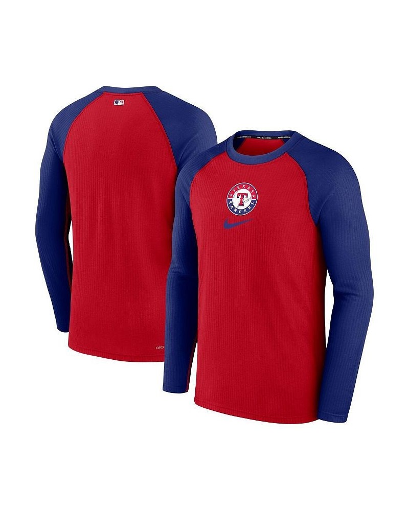 Men's Red Texas Rangers Authentic Collection Game Raglan Performance Long Sleeve T-shirt $27.95 T-Shirts