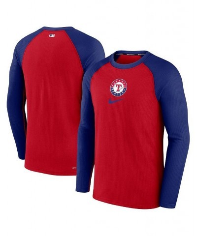 Men's Red Texas Rangers Authentic Collection Game Raglan Performance Long Sleeve T-shirt $27.95 T-Shirts