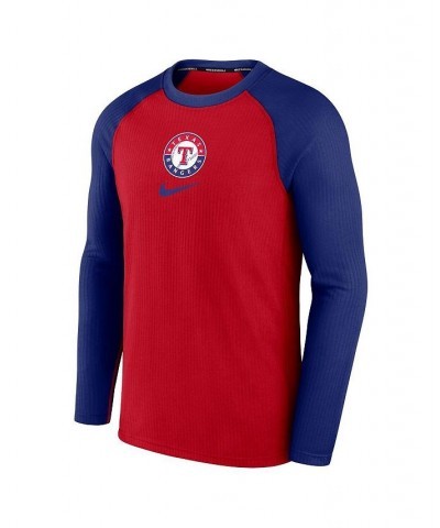 Men's Red Texas Rangers Authentic Collection Game Raglan Performance Long Sleeve T-shirt $27.95 T-Shirts