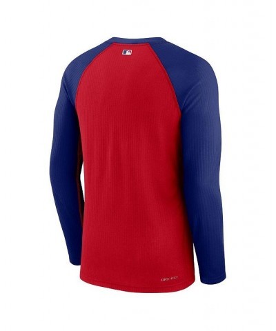 Men's Red Texas Rangers Authentic Collection Game Raglan Performance Long Sleeve T-shirt $27.95 T-Shirts