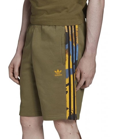 Men's Camo Series 3-Stripes Fleece Drawstring Shorts Green $19.48 Shorts